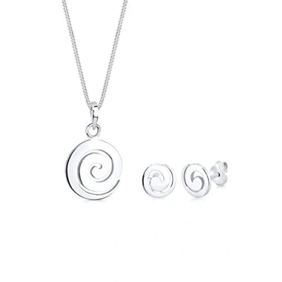 Afbeelding van Elli SET Spirale RUND Kreis Oorbellen, Dames, Maat: 45, Silber