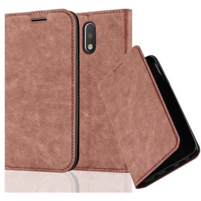Afbeelding van Cadorabo Hoesje geschikt voor Motorola MOTO G4 / PLUS in CAPPUCCINO BRUIN Beschermhoes met magnetische sluiting, standfunctie en kaartvakje Book Case Cover Etui