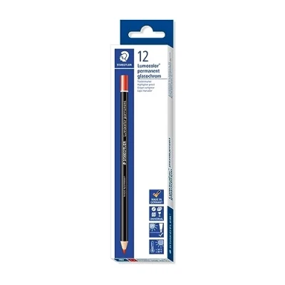 Afbeelding van Potloden Staedtler Lumocolor Permanent Glasochrom Rood Hout (12 Stuks)
