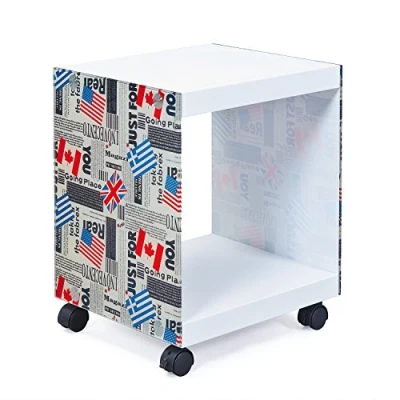 Afbeelding van Bijzettafel Flagcube met wieltjes