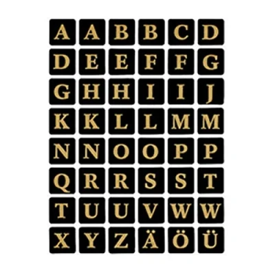 Image de 2 planches stickers Lettres Dorées en relief Herma