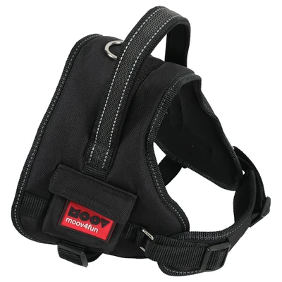 Afbeelding van ZOLUX Moov Harnas / Hondentuigje Polyester Neopreen binnenvoering Zwart XL Nekomtrek: 57 70 cm Borstomtrek: 76 97 (GELIEVE ALVORENS BESTELLEN OPMETEN)