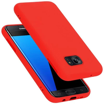 Afbeelding van Cadorabo Hoesje geschikt voor Samsung Galaxy S7 EDGE in LIQUID ROOD Beschermhoes gemaakt van flexibel TPU silicone Case Cover