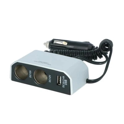 Afbeelding van Carpoint 2 weg Stekkerdoos 2x12V 1xUSB 2.4A