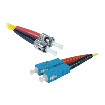Image de exertis Connect Cordon de raccordement mode unique LC/UPC (M) pour SC/PC 5 m 2 mm fibre optique duplex 9 / 125 micromètres OS2 sans halogène jaune