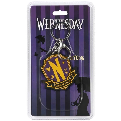 Afbeelding van Wednesday Emblem sleutelhanger, lila, één maat, Lila., sleutelhanger