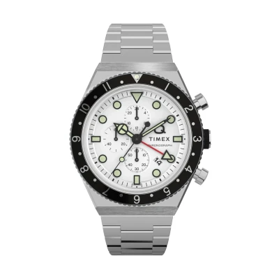 Afbeelding van Timex TW2V69900 Herenhorloge, chronograaf, kwarts, met roestvrijstalen armband, zilverkleurig, zilver., Armband