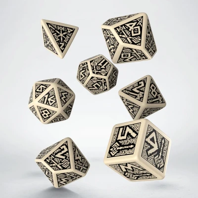 Afbeelding van Polydice Set Q Workshop Dwarven Beige Black