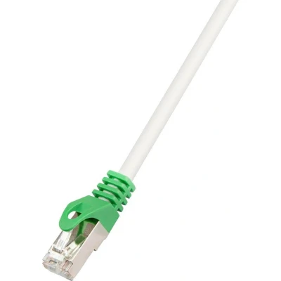 Afbeelding van LogiLink RJ45 (cross) Netwerkkabel Aansluitkabel CAT 6 S/FTP 0.50 m Grijs Vlambestendig, Afscherming gevlochten, totaal, Halogeenvrij, Pair