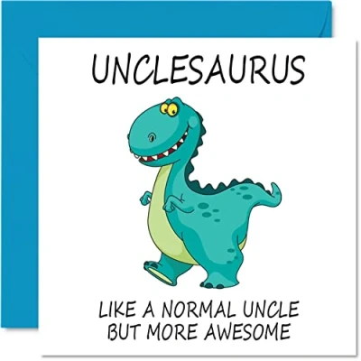 Afbeelding van verjaardagskaart voor oom, Unclesaurus, nichtje of neef, verjaardag, dinosaurus, 145 mm x