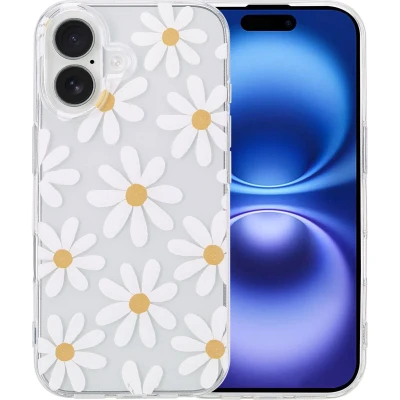 Afbeelding van imoshion hoesje Geschikt voor iPhone 16 Siliconen Design Meerkleurig / Daisy Flower