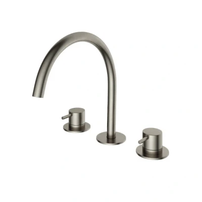 Afbeelding van HotBath Cobber inbouw wastafelmengkraan 3 gats CB033 Geborsteld nikkel