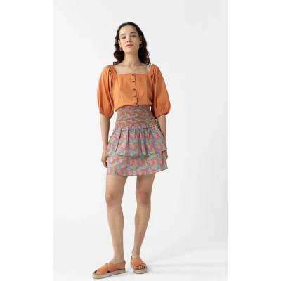 Afbeelding van Sissy Boy Multicolour rok met paisley print (Maat XL, Katoen)