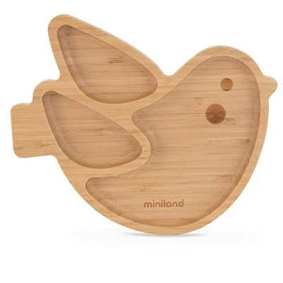 Afbeelding van ML Baby: BORD KUIKEN 26,3x25x3cm, in bamboe en silicone, 6m+