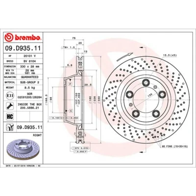 Afbeelding van Brembo Remschijven 09.D935.11