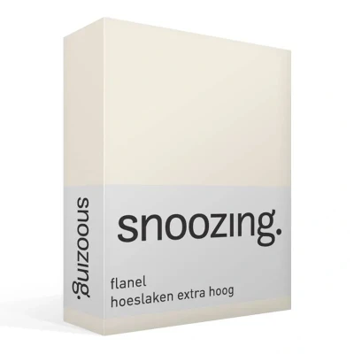 Afbeelding van Snoozing Flanel Extra Hoog Hoeslaken Tweepersoons 120x200 cm Ivoor