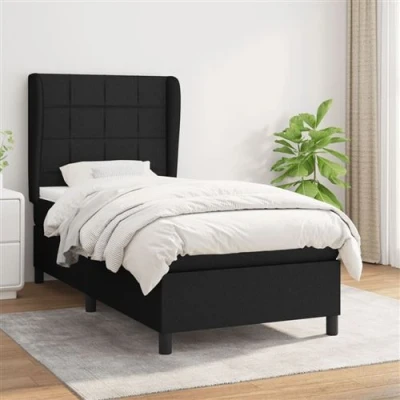 Afbeelding van vidaXL Boxspring met matras stof zwart 100x200 cm