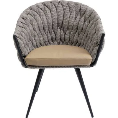 Afbeelding van Kare Design Knot Stoel met armleuningen bruin