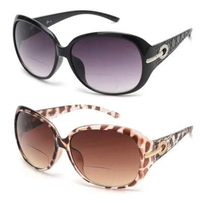 Afbeelding van JM Klassieke zonnevergrootglazen voor dames, brilmonturen, vintage, uv bescherming, buiten, Zwart + schildpad