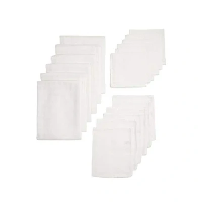 Image de Meyco 458000 Kit de démarrage 18 pièces en mousseline tissu hydrophile 6 couches chiffons hantés gants toilette 100% coton blanc
