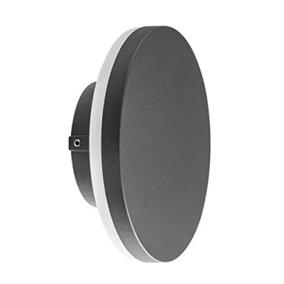 Afbeelding van LED buitenwandlamp Bora rond, donkergrijs