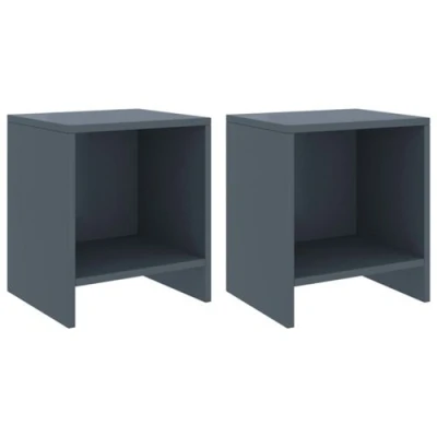 Afbeelding van Nachtkastjes 2 st 35x30x40 cm massief grenenhout lichtgrijs