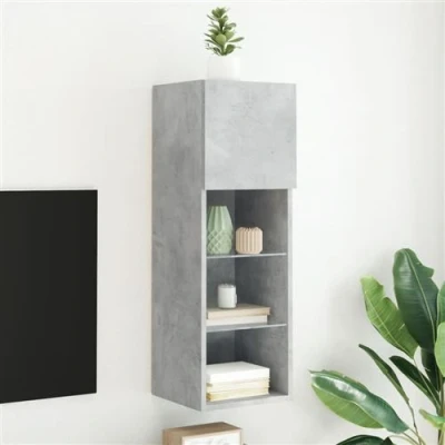 Afbeelding van Tv meubel met LED verlichting 30,5x30x90 cm betongrijs