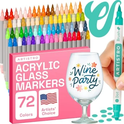 Afbeelding van 73 stuks acryl Dual Tip Paint Pennen Brush + Dot Tips