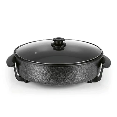 Afbeelding van Gourmet Maxx Pizzapan met deksel, elektrisch, zwart, 41 x 13 40 cm, 1500 watt