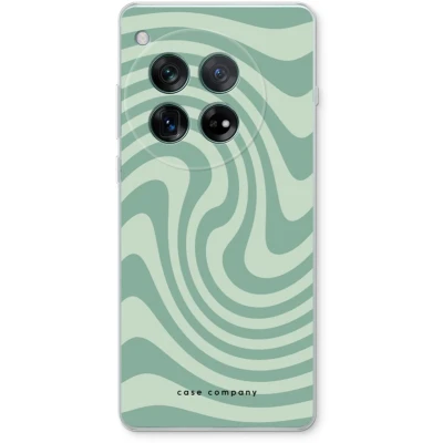 Afbeelding van Case Company® hoesje geschikt voor OnePlus 12r Swirl Groen Soft Cover Telefoonhoesje Bescherming aan alle Kanten en Schermrand