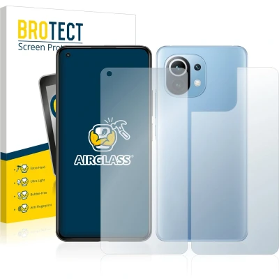 Afbeelding van BROTECT Screenprotector voor Xiaomi Mi 11 Lite 5G (Voor+Achter) Folie Beschermfolie Beschermglas transparant