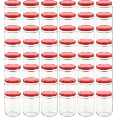 Afbeelding van Jampotten met rode deksels 48 st 230 ml glas