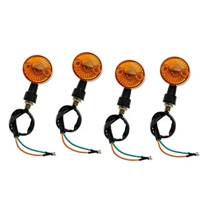 Afbeelding van Set van 4 universele knipperlichten voor motorfiets, 12 V, ronde vorm, amberkleurig