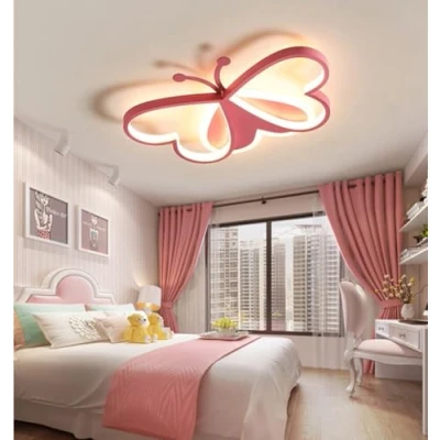 Afbeelding van GUANSHAN Led 3D Vlinder Plafondlamp Leuke Cartoon Hanglamp Kinderen Slaapkamer voor Slaapkamer, Jongens of Meisjeskamer, 4 Verlichting