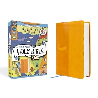 Afbeelding van NIrV, The Illustrated Holy Bible for Kids, Leathersoft, Yellow, Full Color, Comfort Print