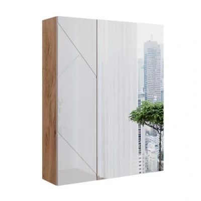 Afbeelding van Vicco Irma Badkamerspiegelkast 60 x 75 cm Goldkraft eiken/wit hoogglans