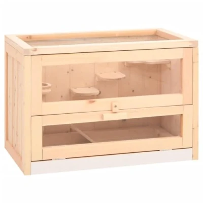 Afbeelding van vidaXL Hamsterkooi 60x35,5x42 cm massief vurenhout