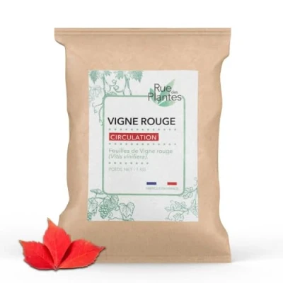 Afbeelding van RUE DES PLANTES Rode wijnstok bladeren 1 kg behandeling van veneuze aandoeningen venotonische werking