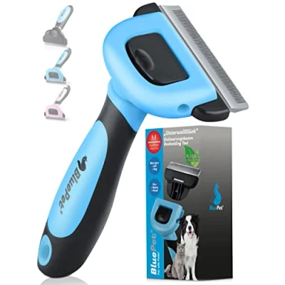 Image de BluePet brosse pour chat et chien à poils courts enlever les morts le sous poil I Jusqu&#039;à 90 % de en moins Peigne chiens chats comme idéale