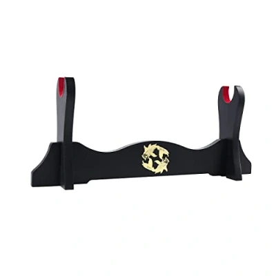 Afbeelding van Z fiber Japanse Zwaardhouder Fluwelen Gewatteerde Katana Stand Samurai Display Alle Zwaarden Tanto Yin en Yang, 1 Tier