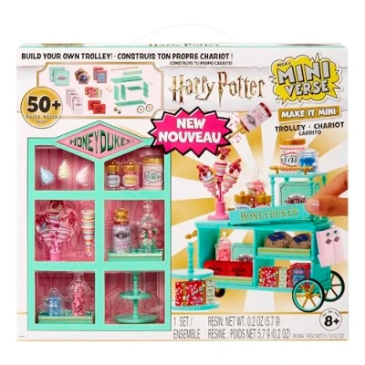 Afbeelding van MGA&#039;s Miniverse Make It Honeydukes mini trolley verzamelobjecten Harry Potter, + 50 stuks, doe het zelf, harsspel, replica van levensmiddelen, verzamelaars en kinderen vanaf 8 jaar, niet