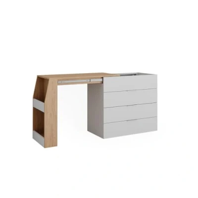 Afbeelding van Vicco Knutseltafel Iva, Wit, 95.5 x 80 cm uitklapbaar, 4 laden