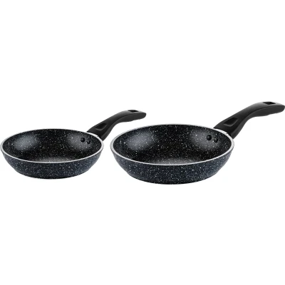 Afbeelding van Westinghouse Koekenpannenset Black Marble ø 24 en 28 cm Inductie alle andere warmtebronnen