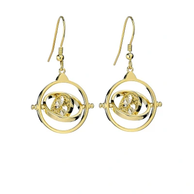 Afbeelding van Harry Potter Time Turner Sterling Silver, Gold Plated Drop Earrings with Swarovski Crystal Elements