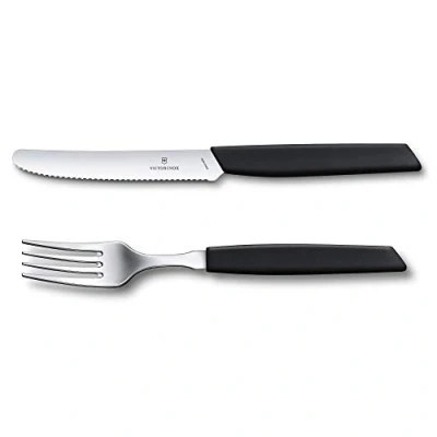 Afbeelding van Victorinox Bestekset Swiss Modern 12 delig Zwart Tafelmes/ Vork