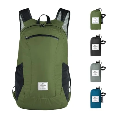 Afbeelding van Naturehike 30D nylon ultralichte opvouwbare waterdichte rugzak voor wandelen, kamperen, reizen in de open lucht, Groen 18L