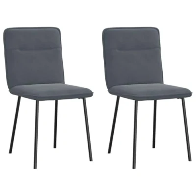Afbeelding van vidaXL Eetkamerstoelen 2 st fluweel donkergrijs