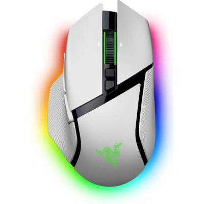Afbeelding van Razer Basilisk V3 Pro 35K ergonomische draadloze gamingmuis volledig aanpasbaar met Chroma RGB, optische sensor (configureerbaar wiel, 13 aanpasbare bedieningselementen), wit