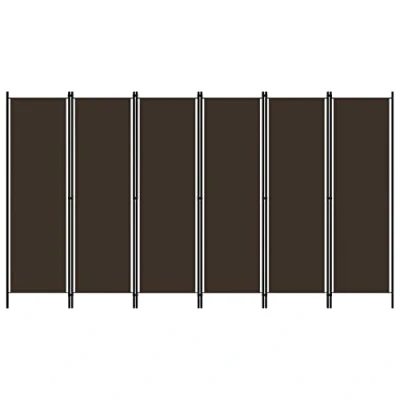 Image de vidaXL Cloison de séparation 6 panneaux Marron 300x180 cm320728