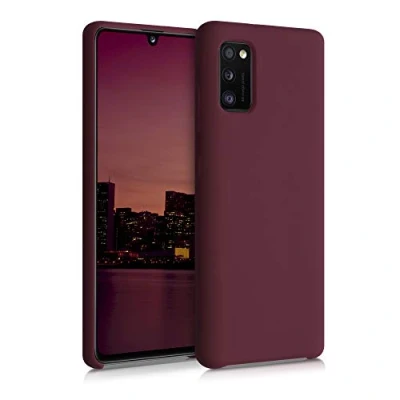 Afbeelding van kwmobile telefoonhoesje geschikt voor Samsung Galaxy A41 Hoesje met siliconen coating Smartphone case in wijnrood